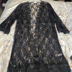 Black lace duster